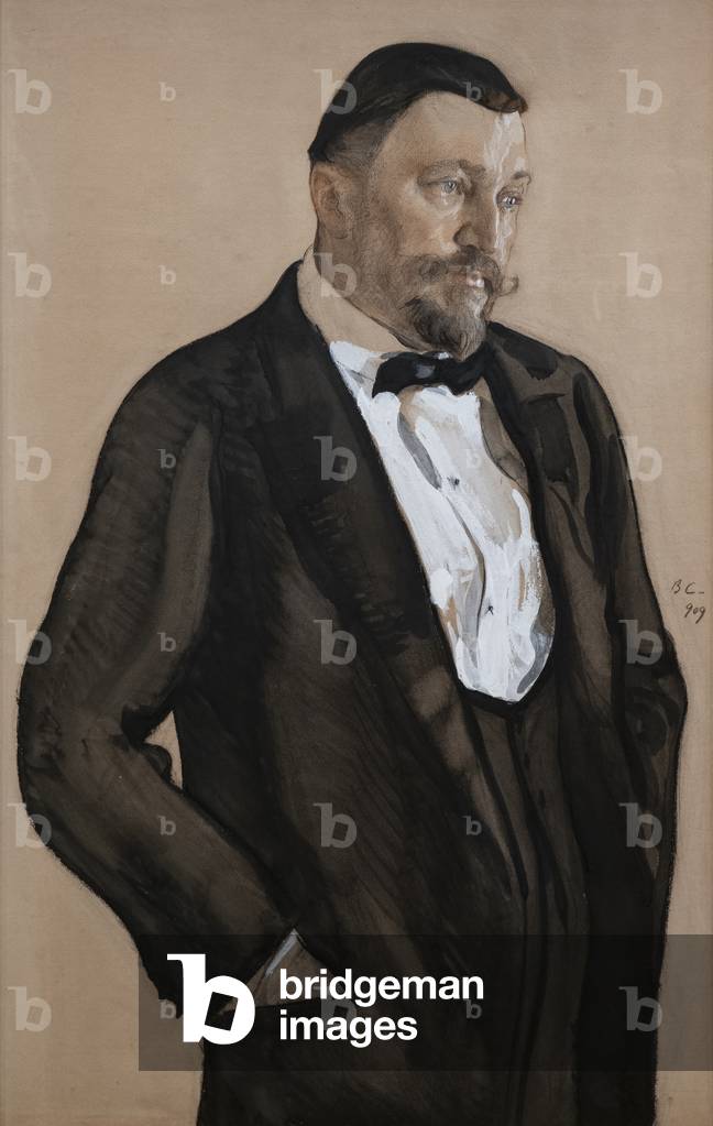 Porträt von Alexei Vikulowitsch Morozov, 1909 (Aquarell)
