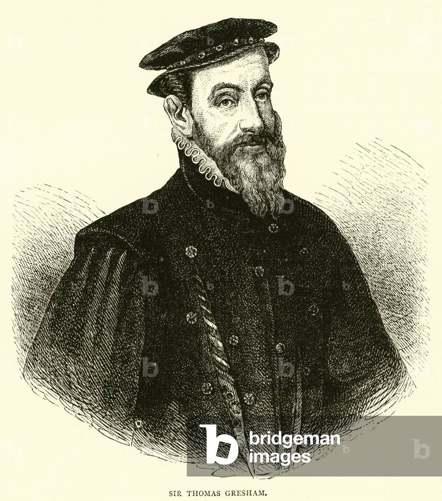 "Sir Thomas Gresham (Gravur)" von English School, b/w