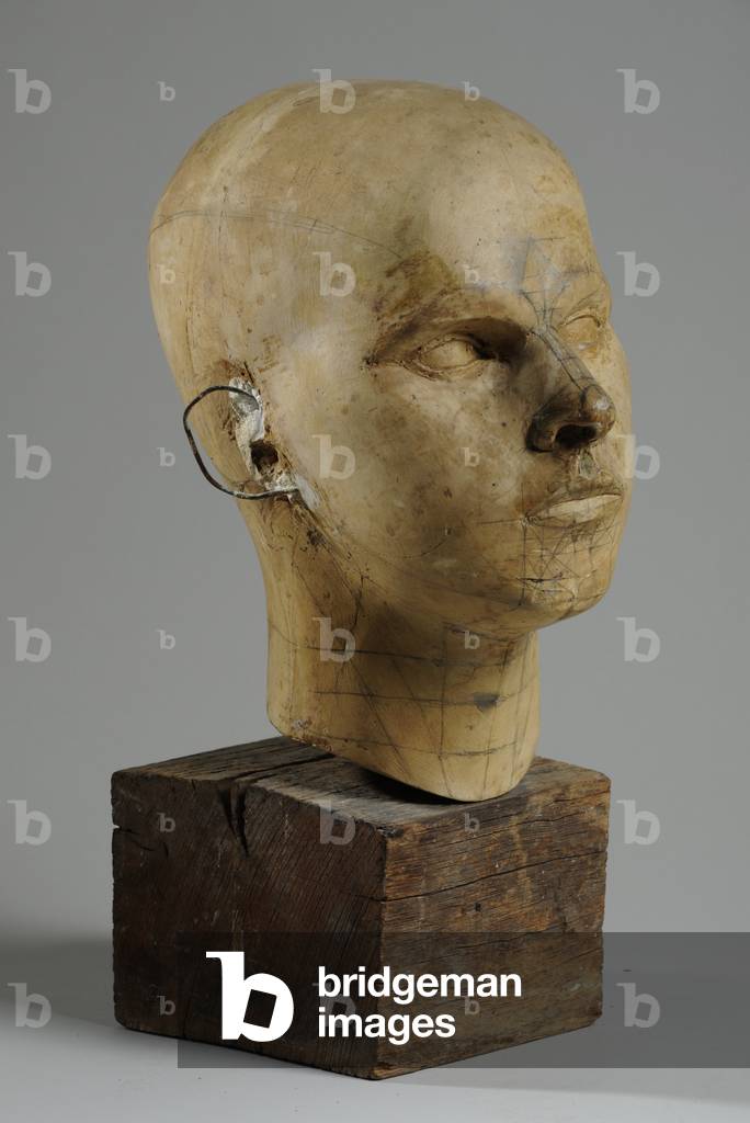 Testa di un giovane uomo, 1959-60 (gesso & filo armatura) (vedi anche 876228-9)