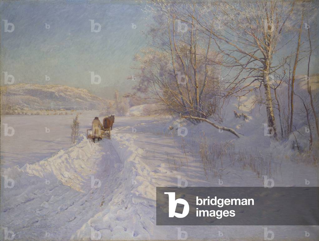 Un inverno mattina dopo una nevicata a Dalarna, 1893 (olio su tela)