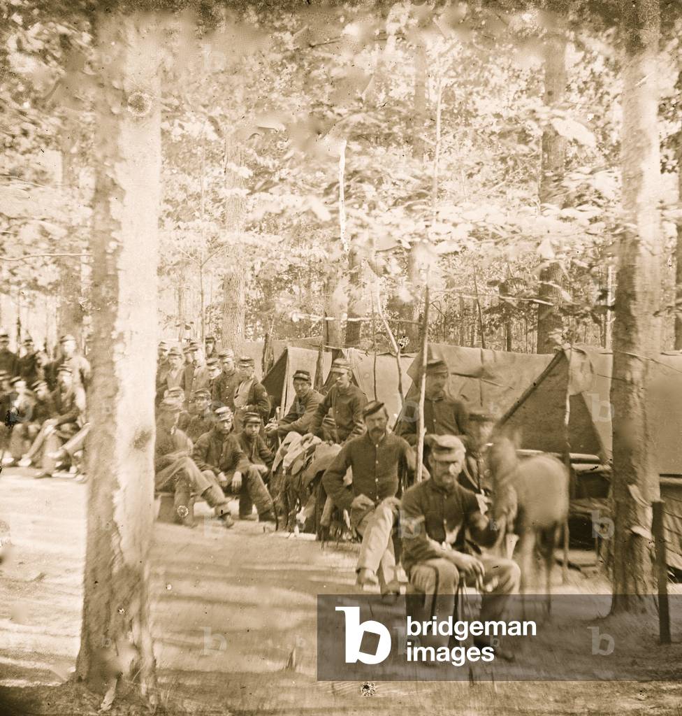Petersburg, Virginia. Lager der Unternehmen, C & D, 1. Massachusetts Kavallerie 1863 (Foto)
