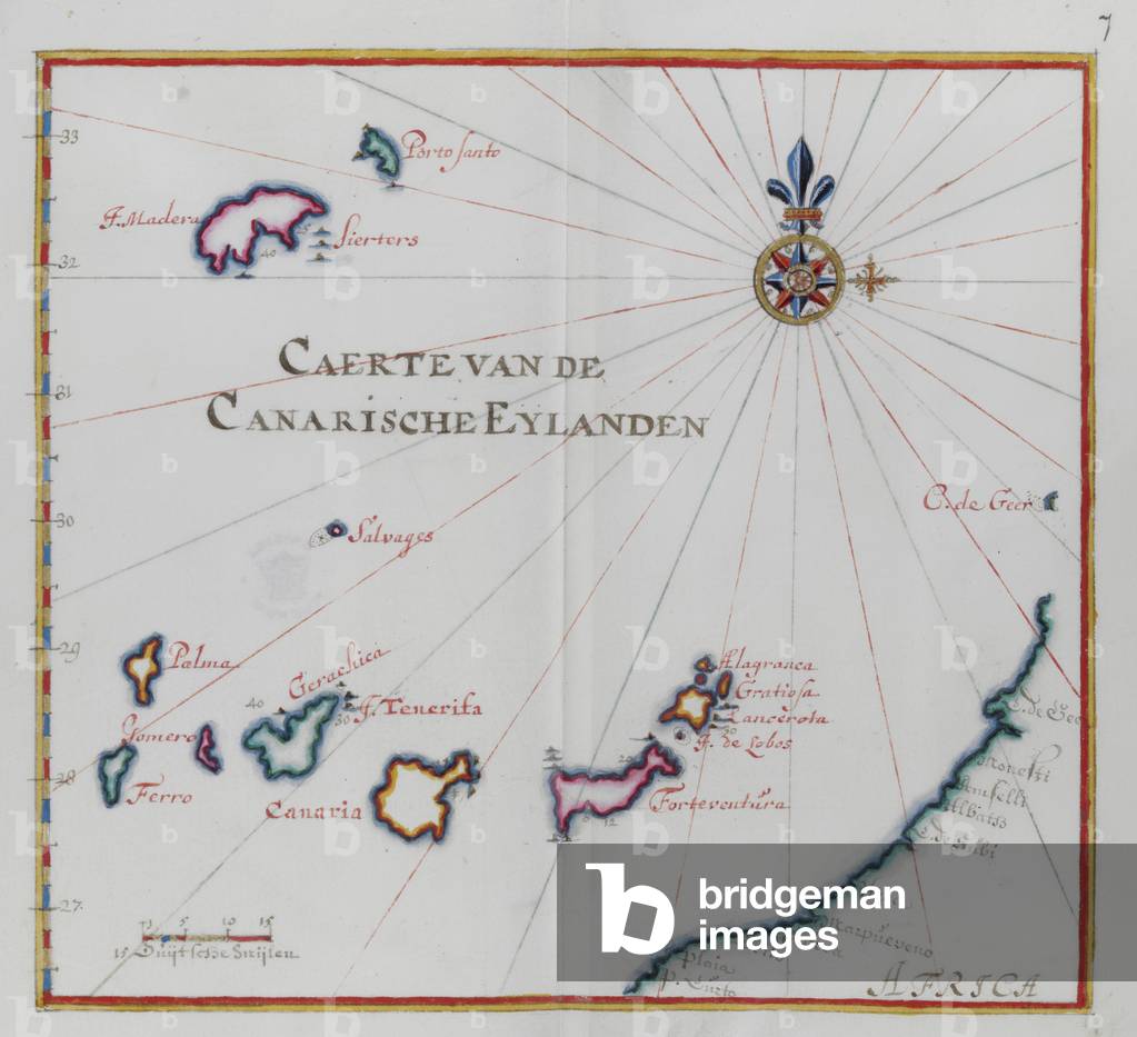 Carte des îles Canaries. par Dutch School