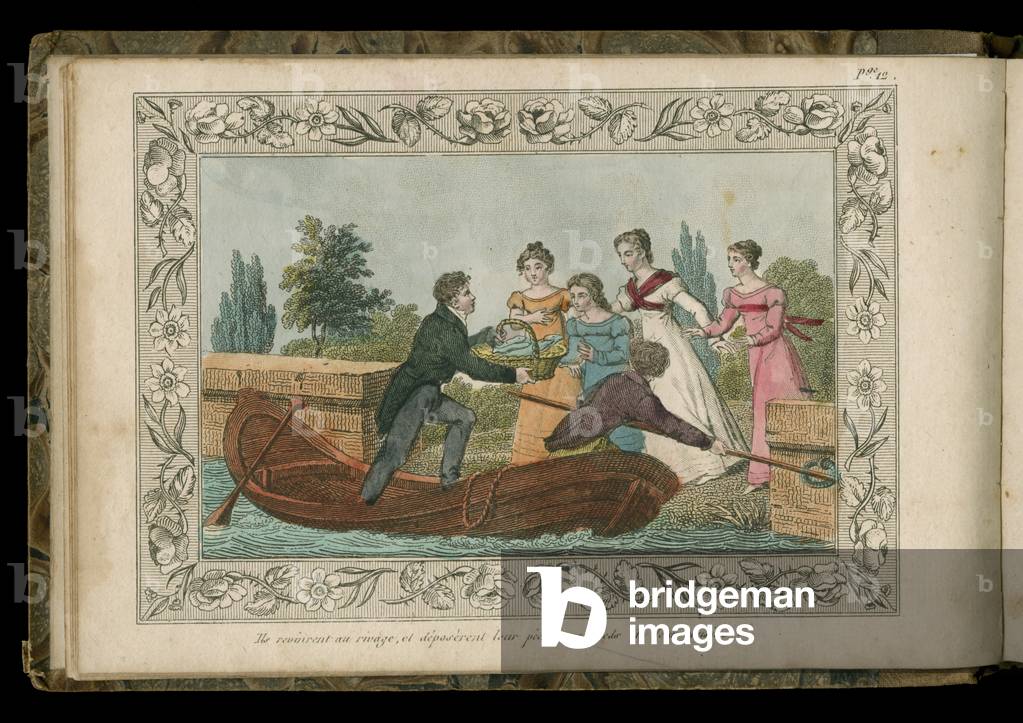 Les recreations de la campagne, ou, Petites historiettes, 1826 (handkolorierte Radierung)