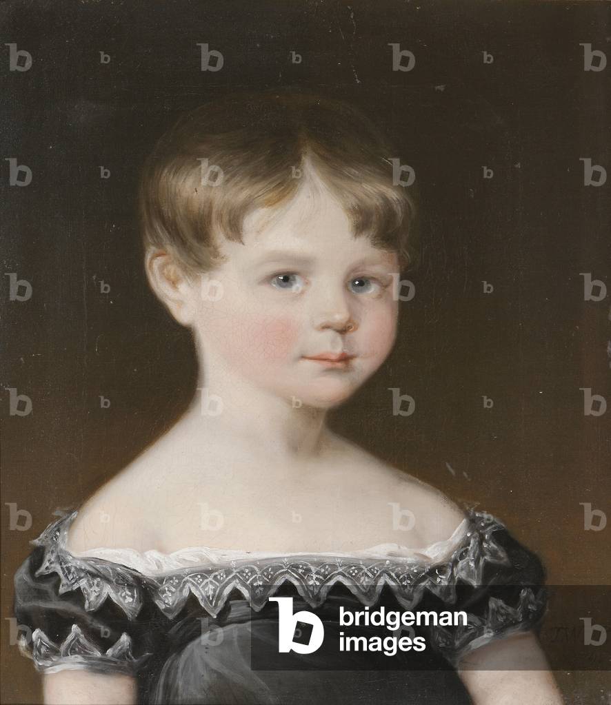 Immagine di Dipinto "William Wolryche-Whitmore MP come un giovane ragazzo" 1819 di T. W., b/w