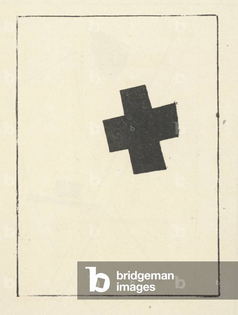 Image of Print depicting Small Black Cross 1920 by Kazimir Severinovich Malevich, b/w