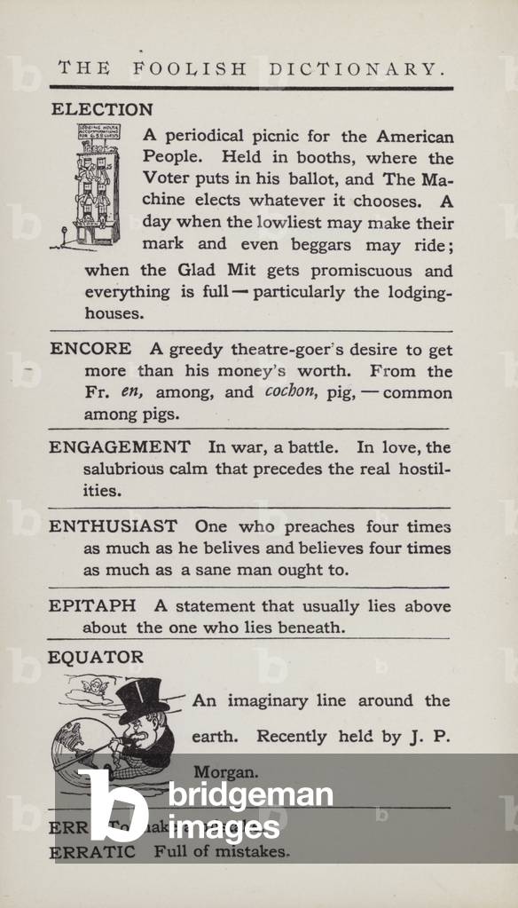 Dummes Wörterbuch: Wahl, Äquator (litho)