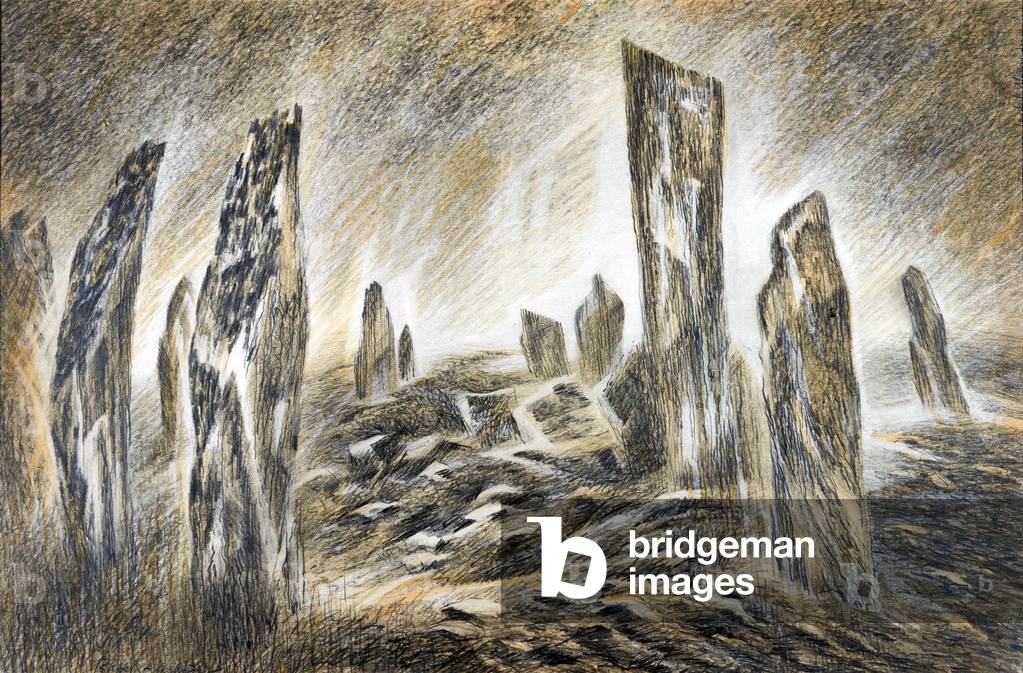 Image of Drawing depicting Stones of Callanish 1983 by Isabel Alexander
