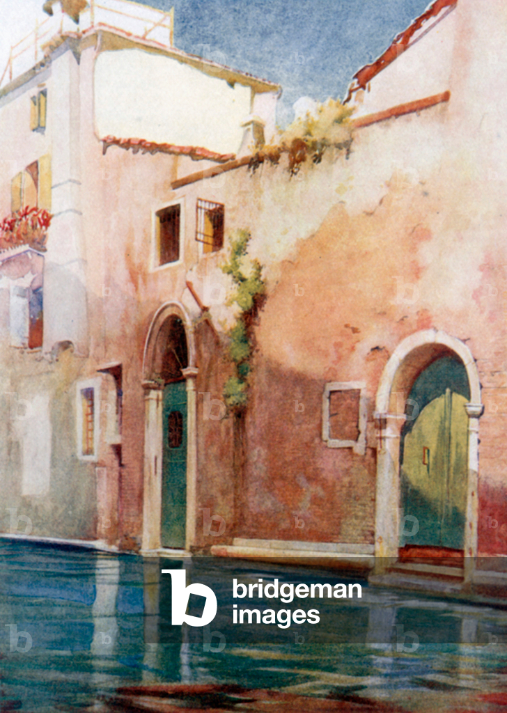 Immagine di Stampa "A Side Canal (litografia a colori)" 1901 di Reginald Barratt