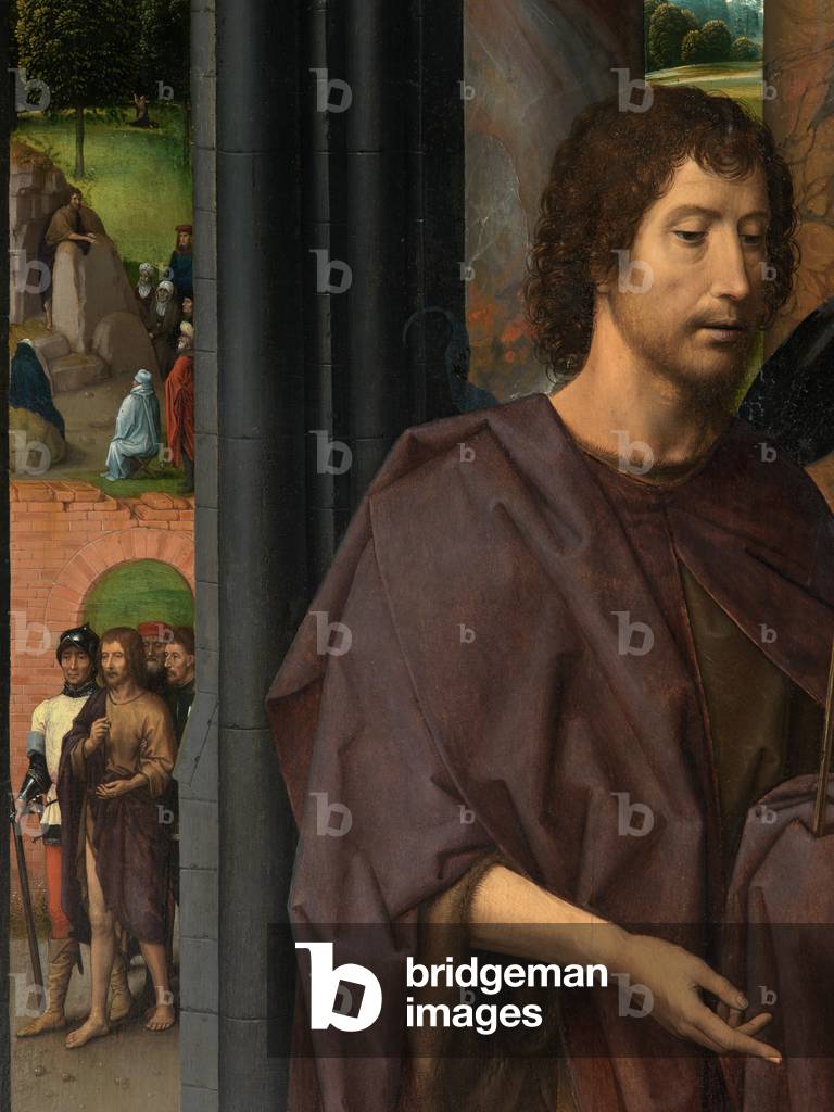 Particolare del pannello centrale del trittico di San Giovanni Battista e San Giovanni Evangelista, 1474-79 (o