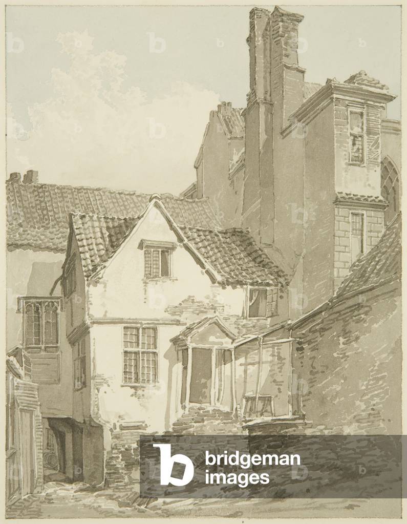 Vecchia casa in Cider House Passage, vicino a Broad Street (matita e acquerello su carta)