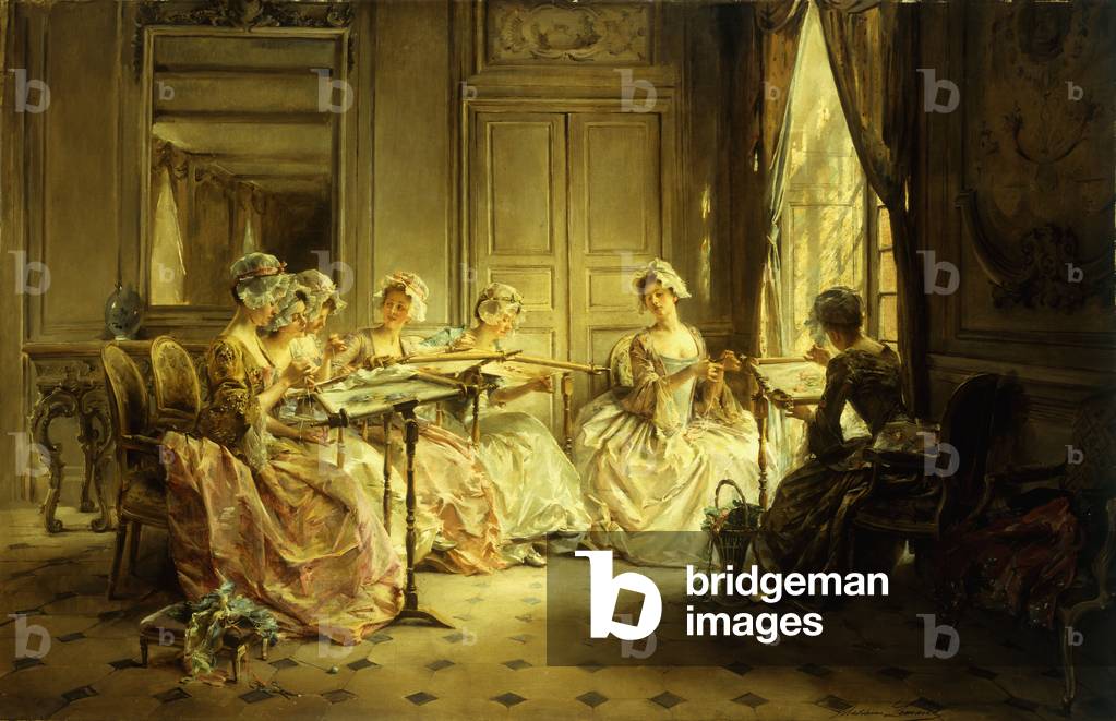 Ein Nachmittag Stickerei (öl auf leinwand)