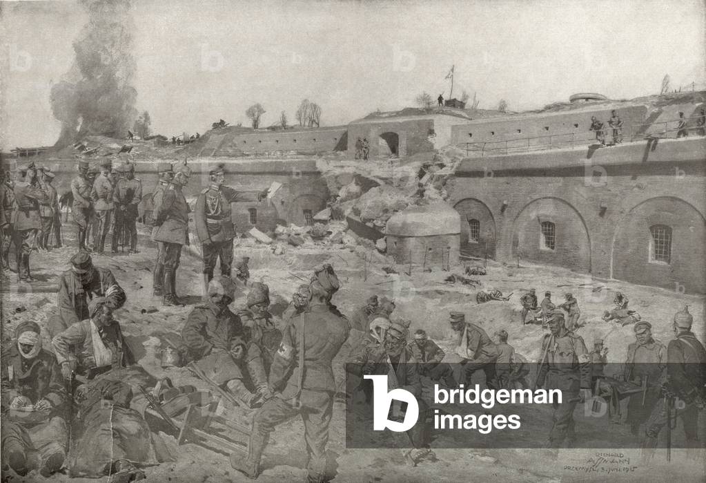 General Field Marshall von Mackensen visiting Augenfort of Przemysl (litho)