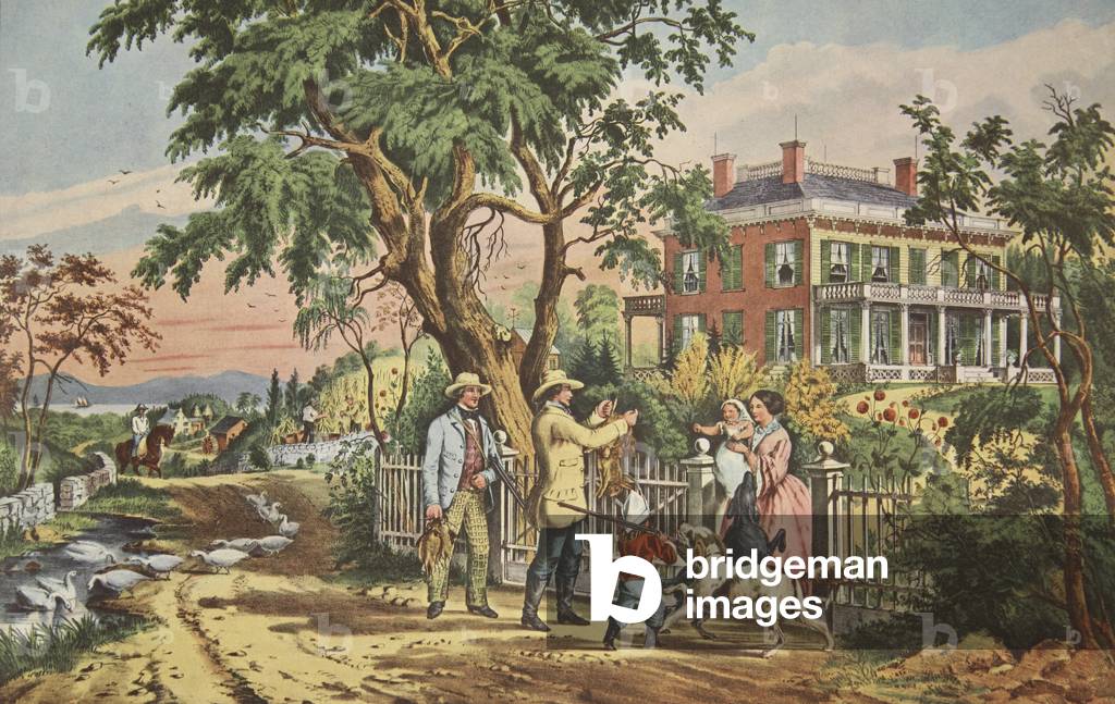 "American Country Life - October Pomeriggio" 1855 di American School