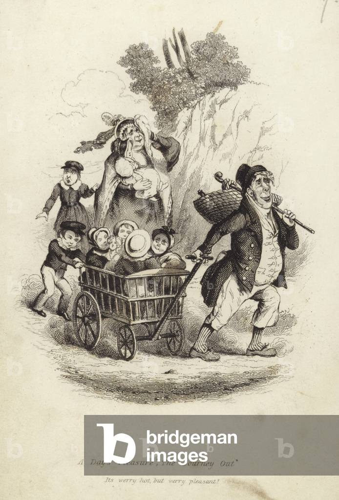 "Ein Vergnügen des Tages (Gravur)" von English School, b/w