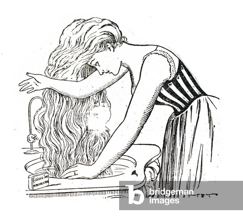 A woman washing her hair