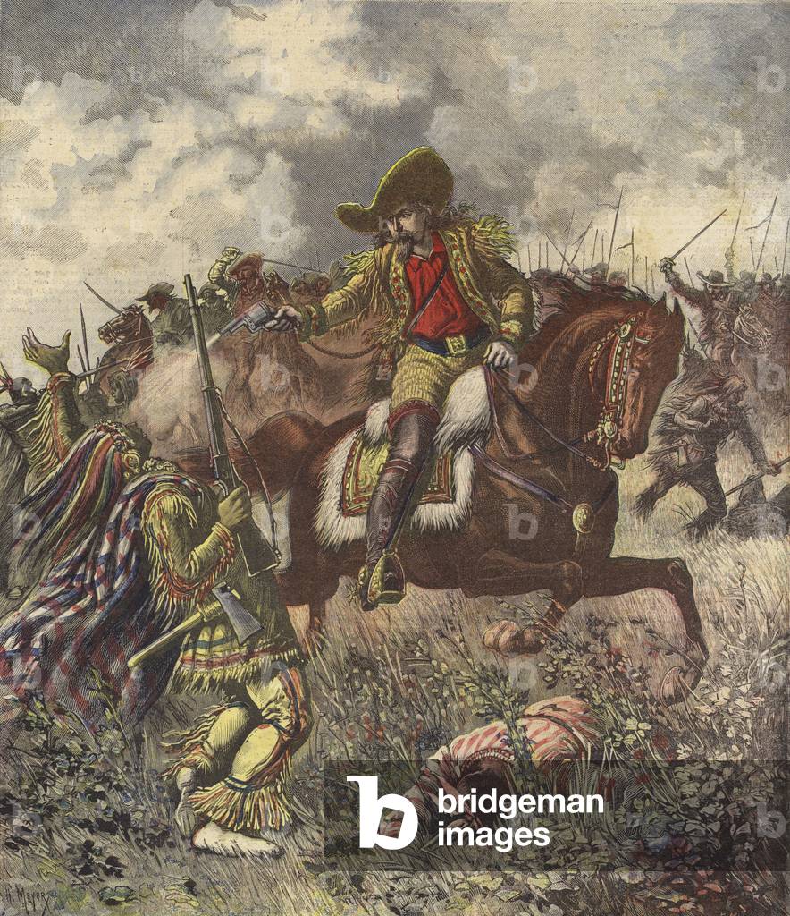 "La rivolta degli ultimi indiani rossi (colore lito)" 1801 di French School