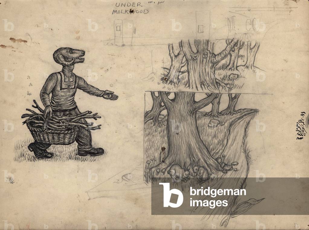 Illustrazione per Under Milk Wood, 1950 (matita su carta)