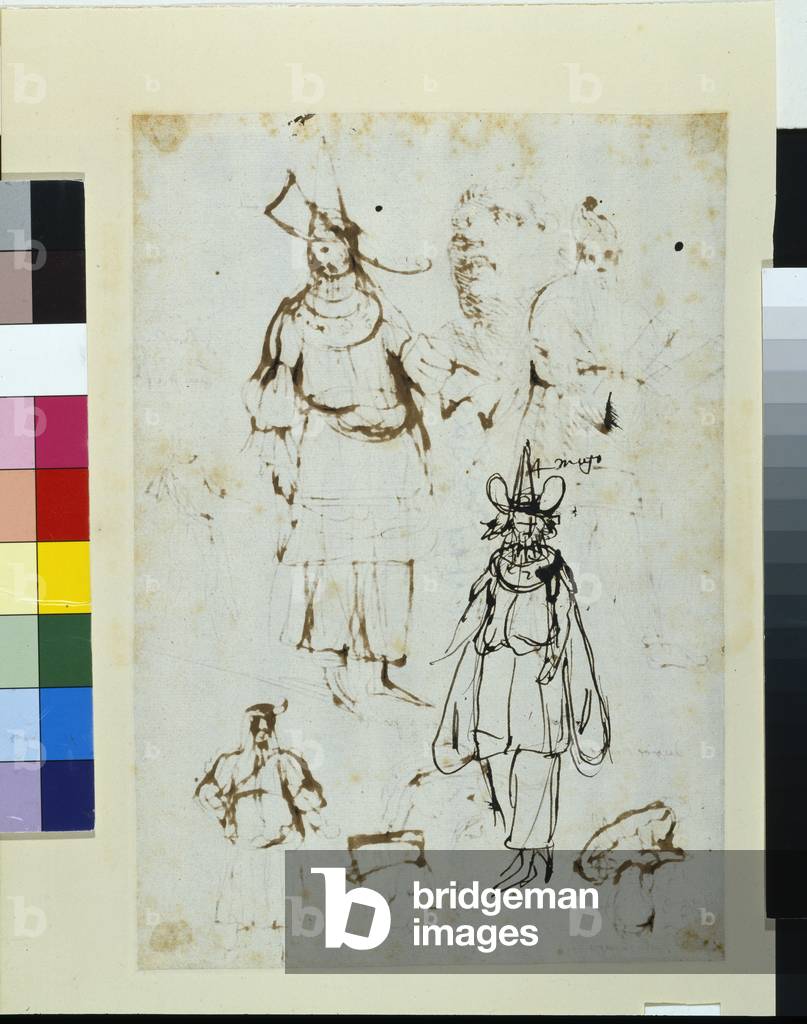 Immagine di Disegno "Attori nel Tempio dell'Amore", 1635 di Inigo Jones
