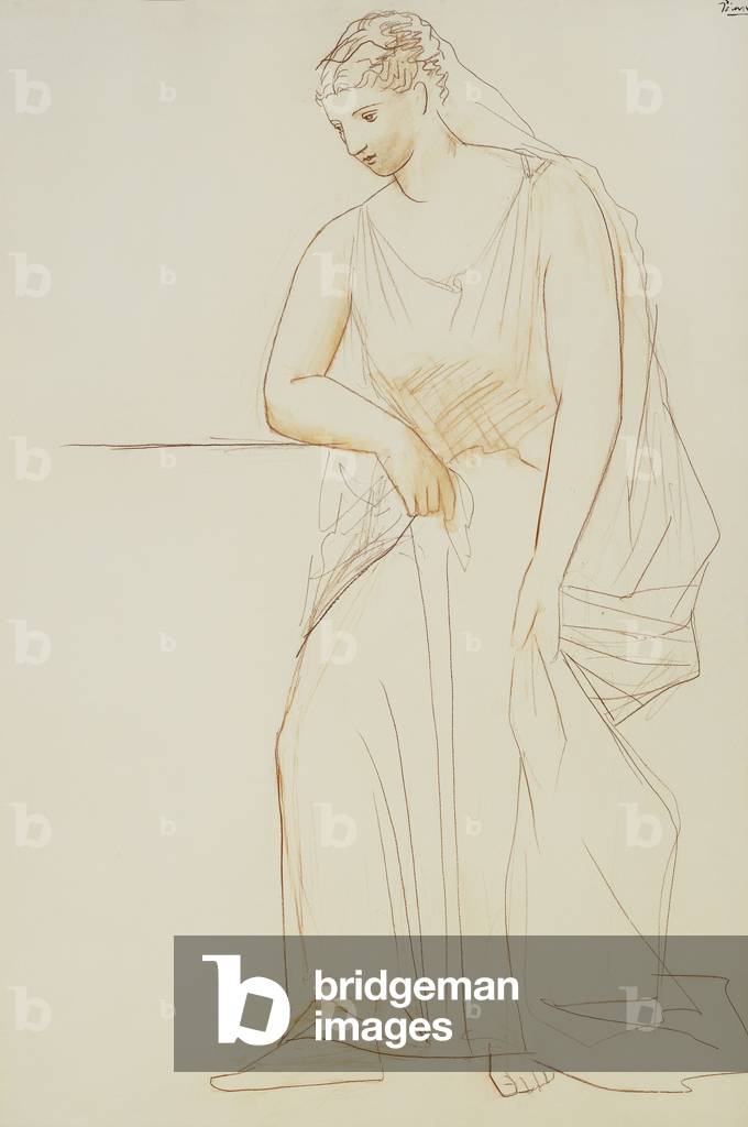 Verschleierte Frau; Femme au Voile, 1923-1924 (sanguine auf leinwand)
