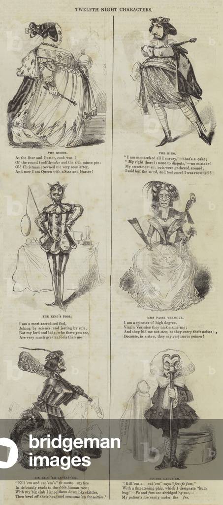 "Zwölfte Nachtschild (Gravur)" 1842 von English School, b/w