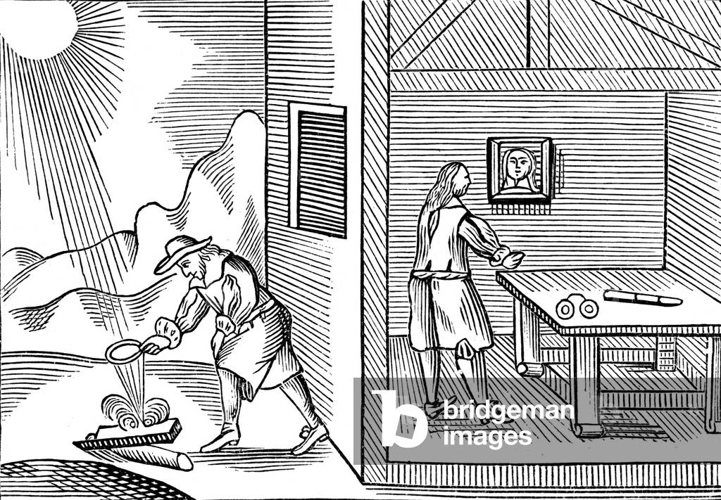 Bild von Druck "Brillenmacher" 1659, b/w