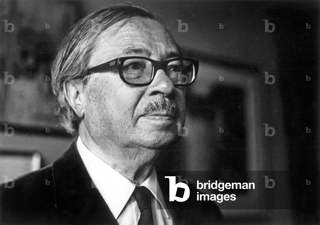 Image of Photography depicting Jean Guehenno (1890-1978) french writer 1960 by René Saint Paul, b/w