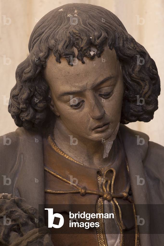 "Johannes der Evangelist (gemalter Gips)" von Jacques Jubert, b/w