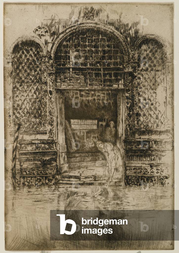 "La porta", 1880 di James Abbott McNeill Whistler, b/w