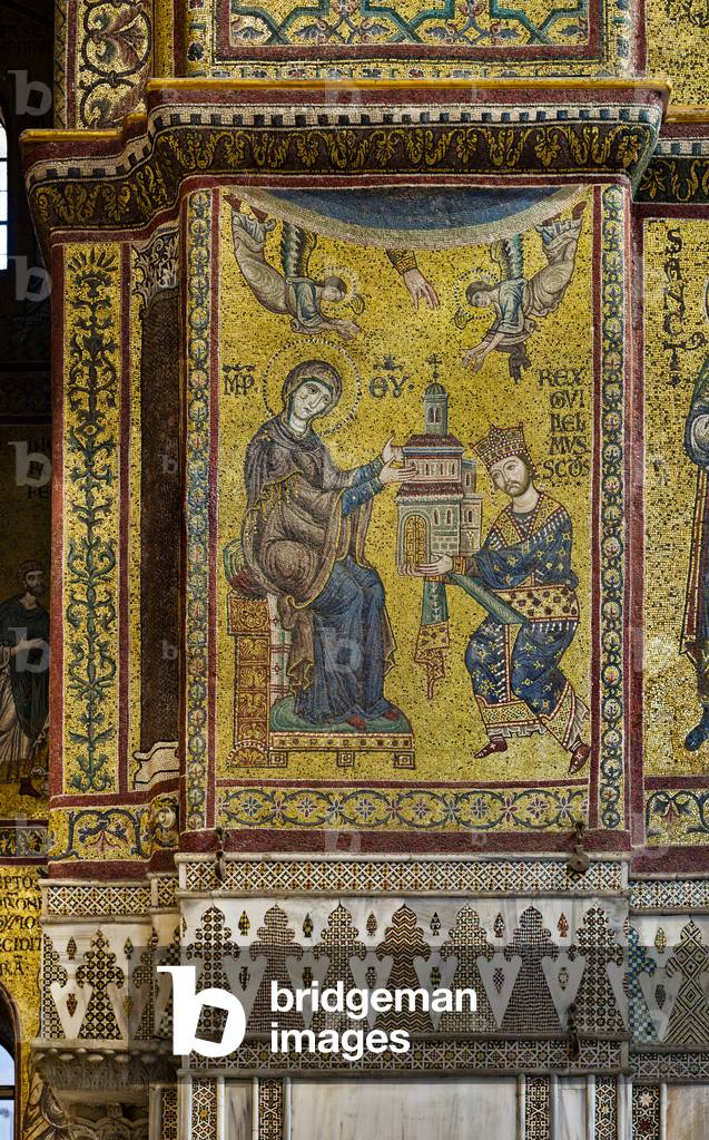 Immagine di Mosaico "transetto: il mosaico bizantino che raffigura re Guglielmo II offrendo la Cattedrale alla