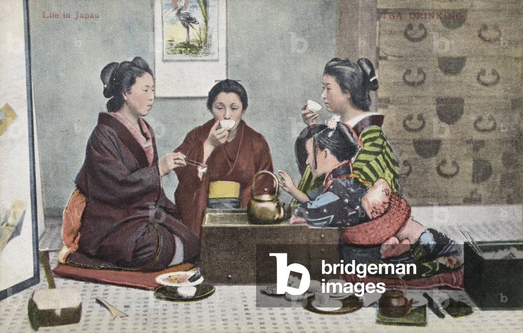 Women drinking tea by English Photographer