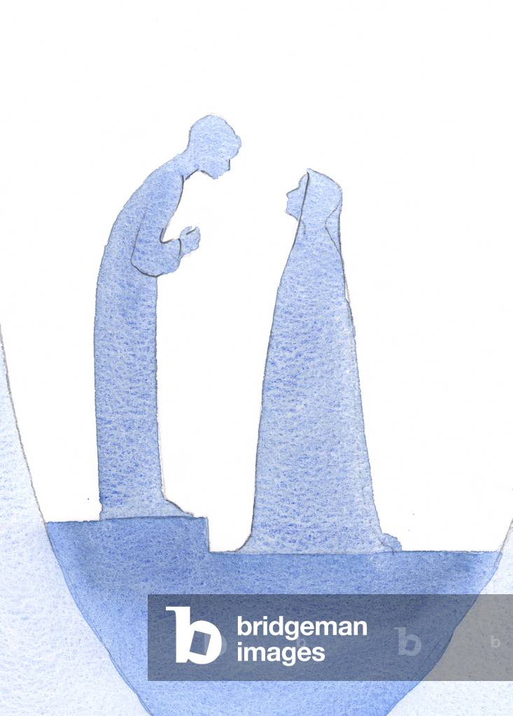 Image of Drawing depicting When the child Jesus was found in the Temple 2001 by Elizabeth Wang