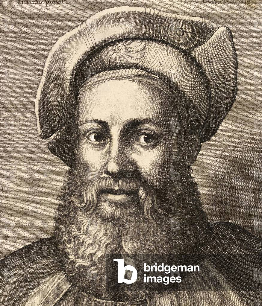 Portrait of Pietro Aretino by Wenceslaus Hollar, b/w