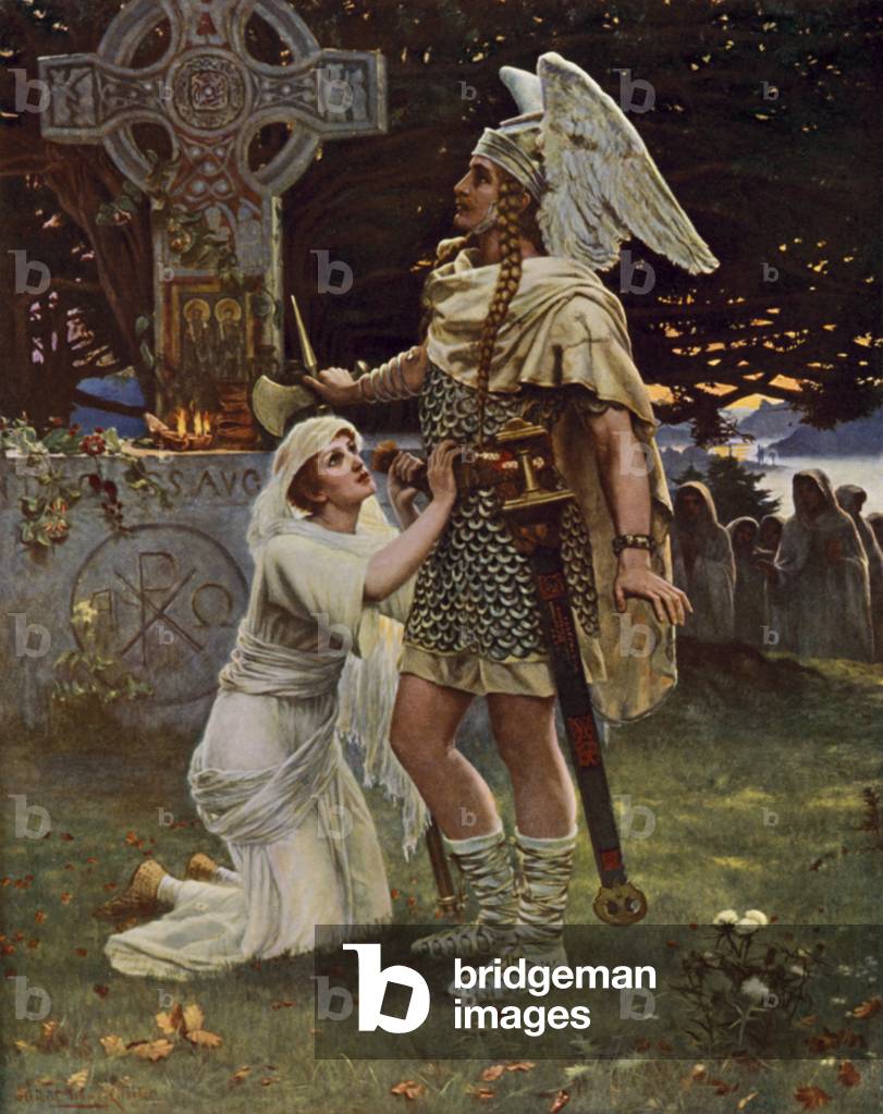 Sir Galahad (colour litho)