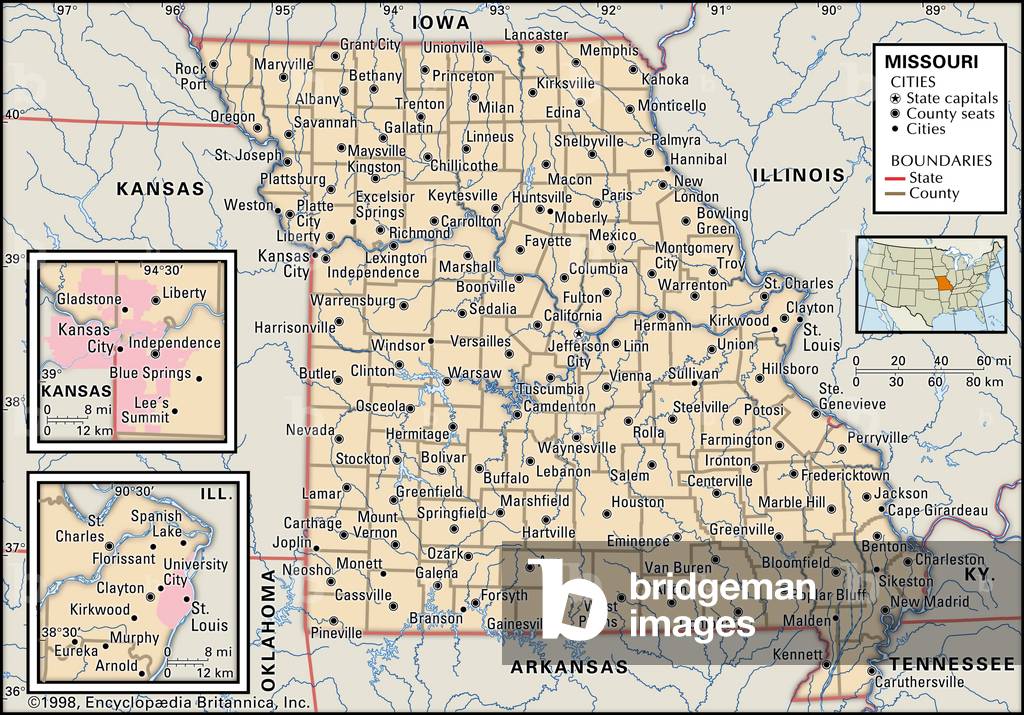 Image of Political map of Missouri