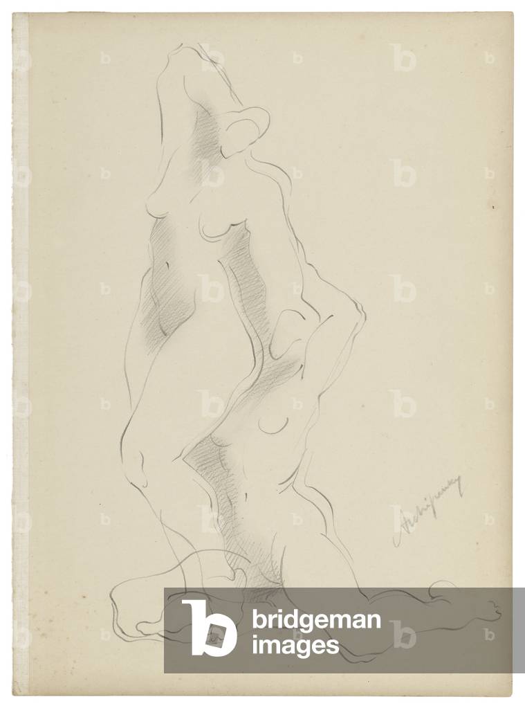 Image of Drawing depicting Untitled VI 1921 by Alexander Archipenko, b/w