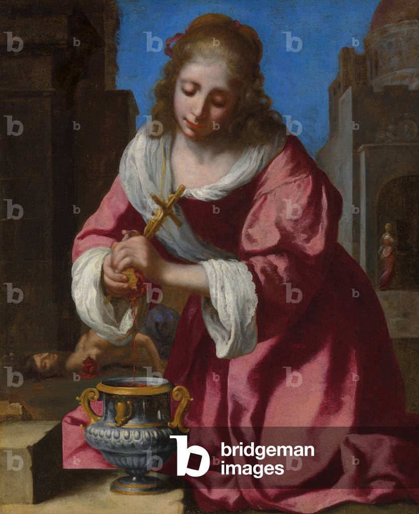 Bild von Gemälde "Saint Praxedis (öl auf leinwand)" von Jan Vermeer