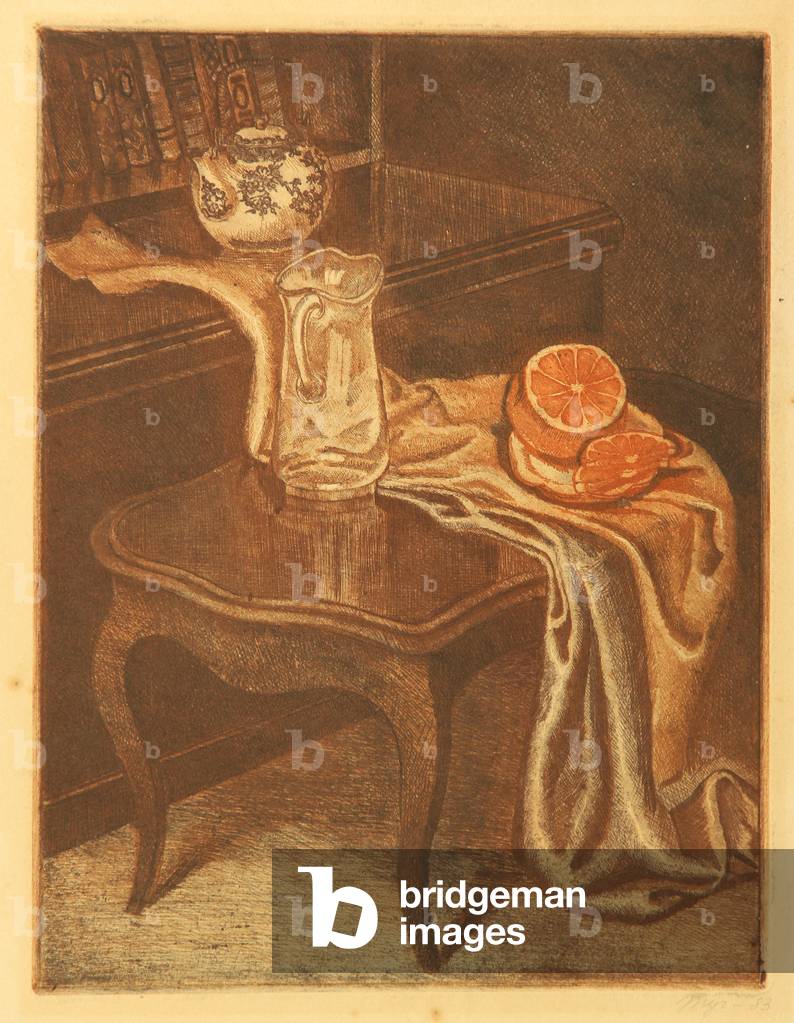 ancora la vita con arancione 1983 (colore incisione)