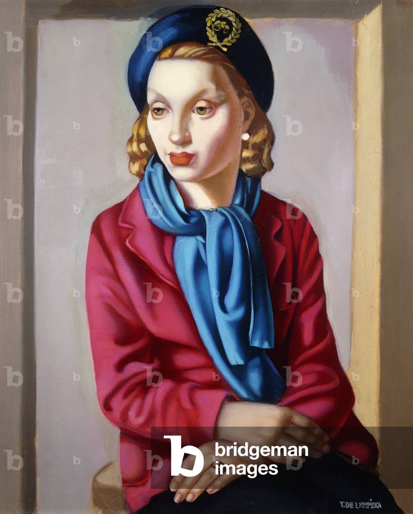 Donna con una sciarpa blu; Femme a l'Escharpe Bleue, 1940 (olio su masonite)