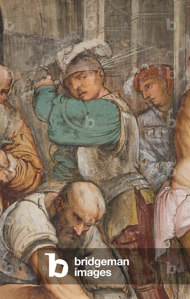 Central Ave, Fünfte Südspanne, Geißelung Christi, Jerome Romanino, 1519, Detail