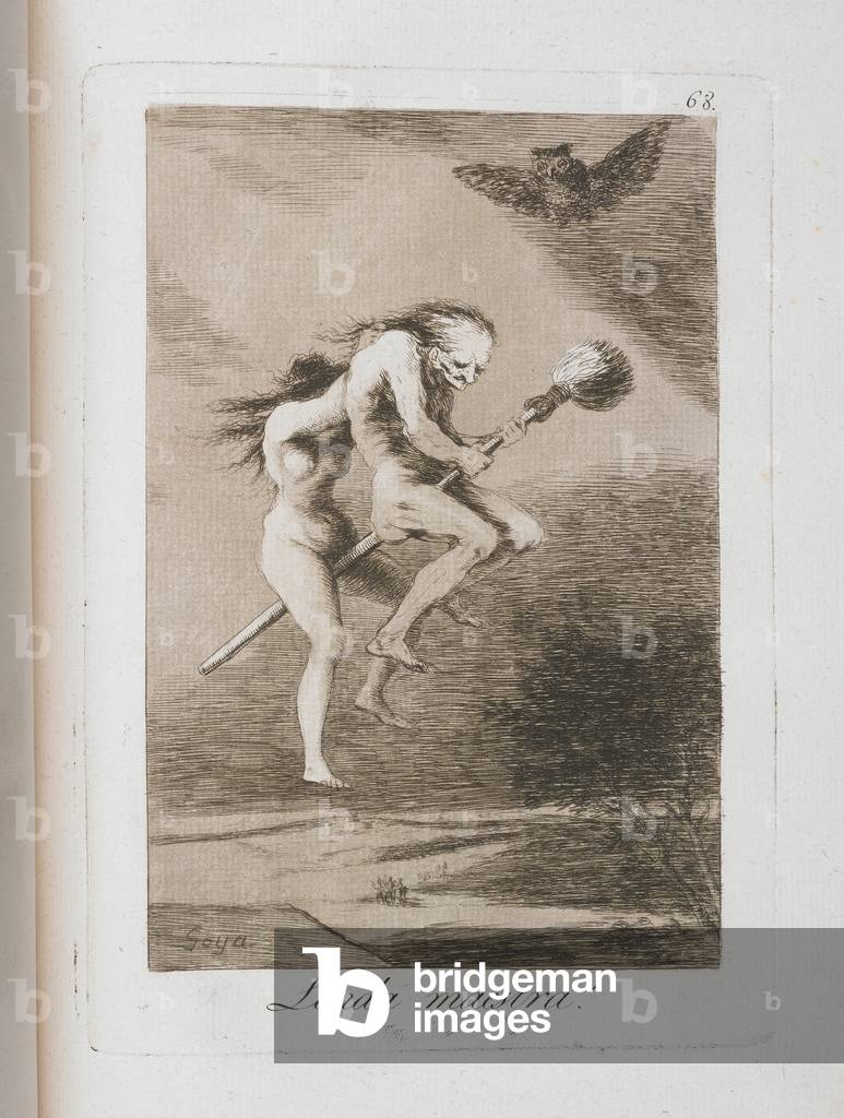 Image de Gravure représentant Assiette de Los Caprichos, 1797-1798 par Francisco Jose de Goya y Lucientes, b/w