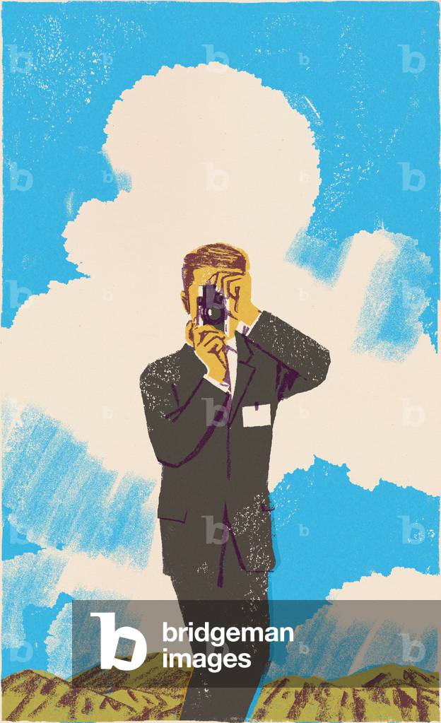 Un uomo che tiene una macchina fotografica, 2020, (digitale)
