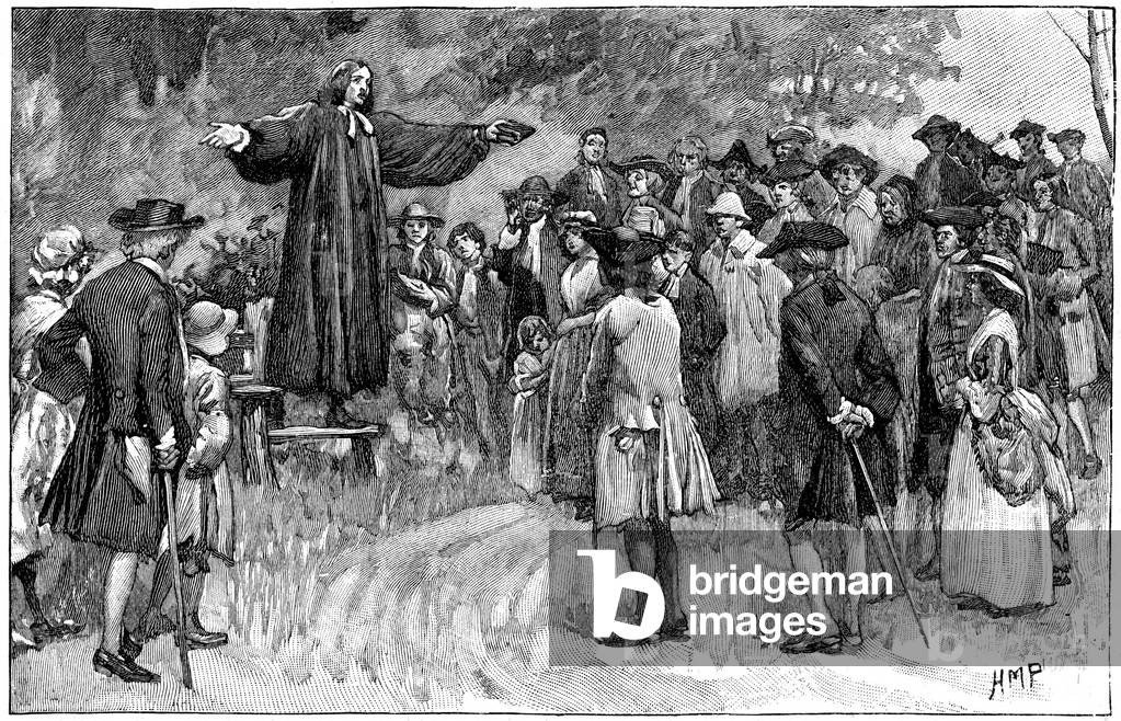 Bild von Gravur "George Whitefield (1714 - 1770)" 1870, b/w