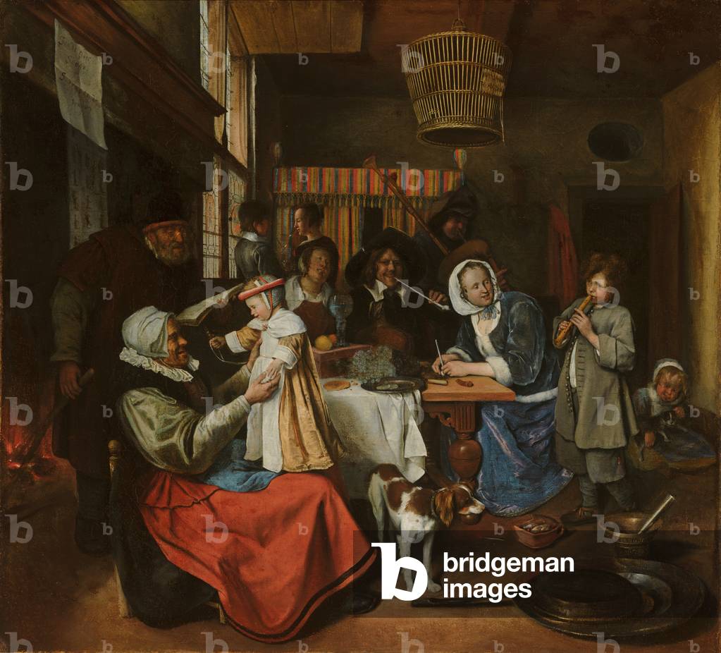 Image de Peinture représentant Comme le vieux chanter 1663 par Jan Havicksz. Steen