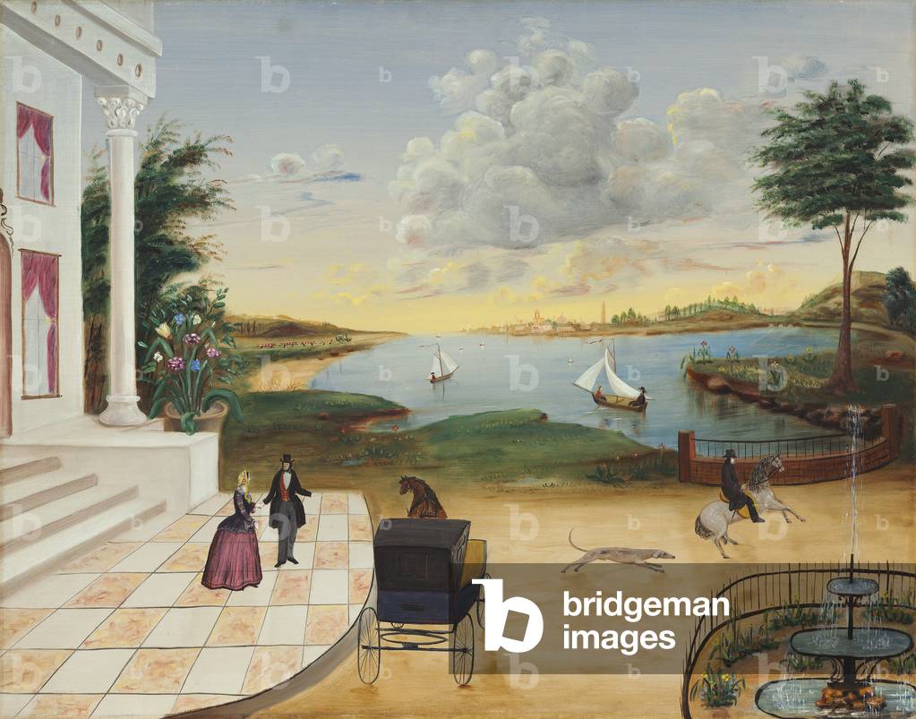 Lasciando la casa padronale, c.1850-55 (olio su tela)