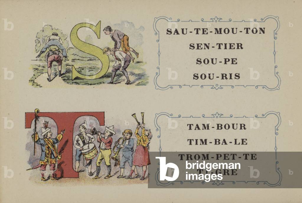 "Alphabet De La Phosphatine Falieres (color lito)" 1801 di French School