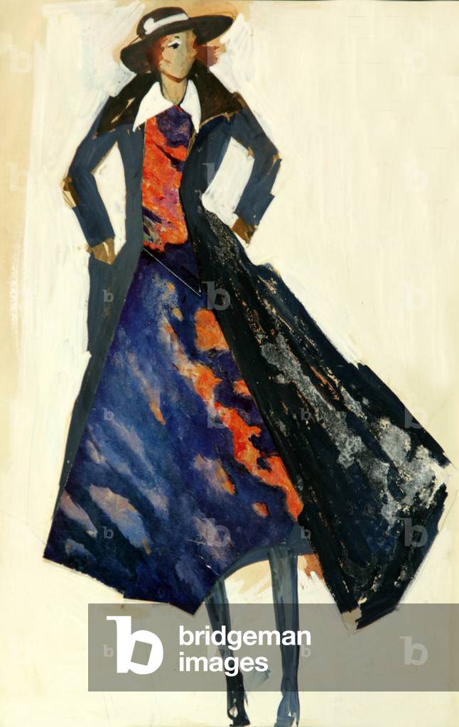 Bild von Zeichnung "Sowjetisches Modedesign" 1970 von Nina Shirokova