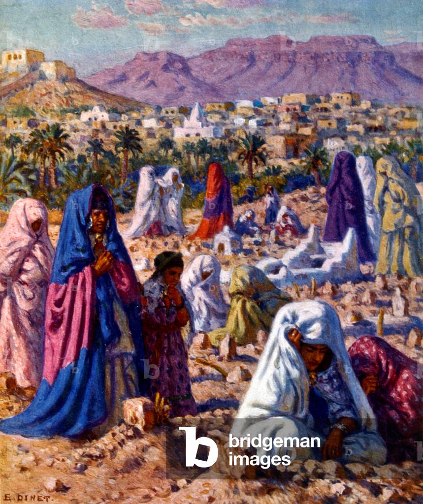 Cimetière musulman en Afrique du Nord. de Nasreddine Dinet (Alphonse-Étienne Dinet). 1861 1929. un peintre ori