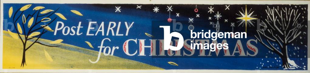 Post early for Christmas, 1952 (color lito)