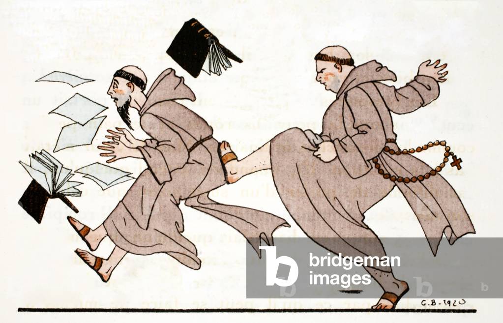 Essere inseguito dal Abate, 1920 (stampa pochoir)