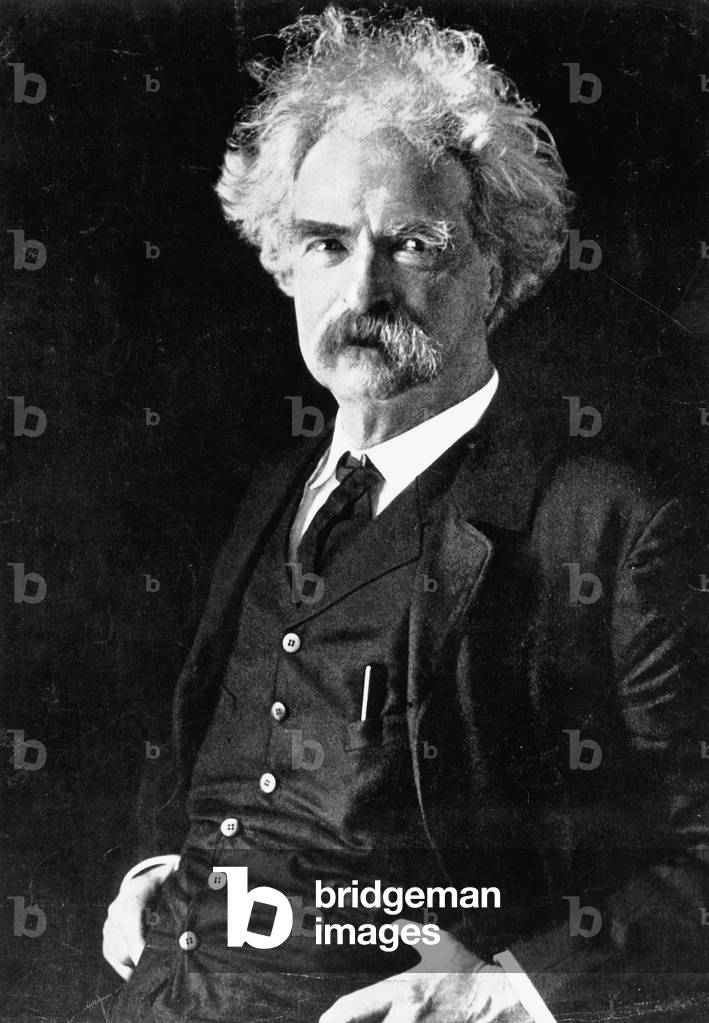 Porträt von Mark Twain, um 1900 (s/w Foto)